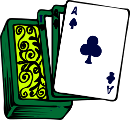 playing cards ace showing