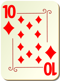 ornamental deck 10 of diamonds