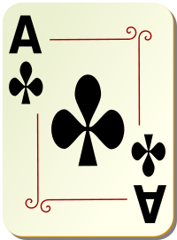 ornamental deck Ace of clubs
