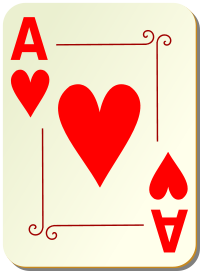 ornamental deck Ace of hearts
