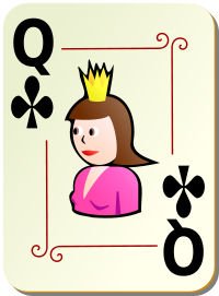 ornamental deck Queen of clubs