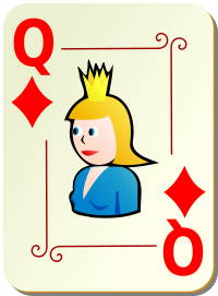 ornamental deck Queen of diamonds