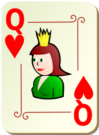 ornamental deck Queen of hearts