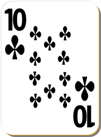 White deck 10 of clubs