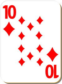 White deck 10 of diamonds
