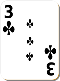 White deck 3 of clubs