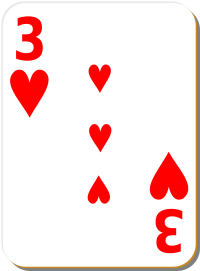 White deck 3 of hearts