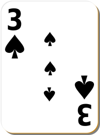 White deck 3 of spades