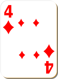 White deck 4 of diamonds