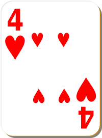 White deck 4 of hearts