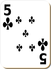 White deck 5 of clubs
