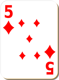 White deck 5 of diamonds