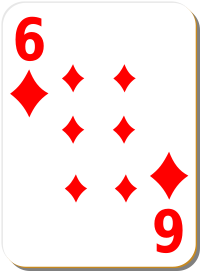 White deck 6 of diamonds