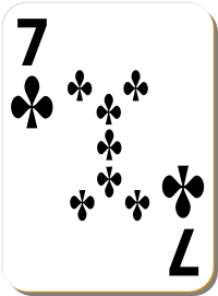 White deck 7 of clubs