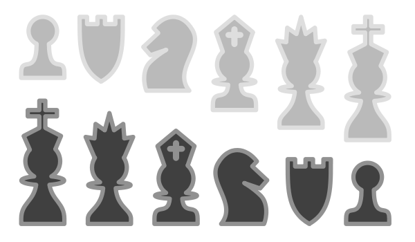 chess set outlined