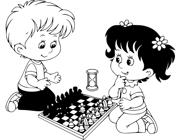 kid playing chess