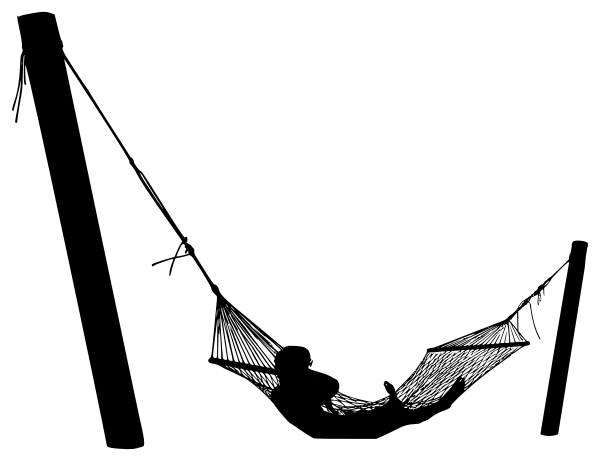 hammock tied to poles