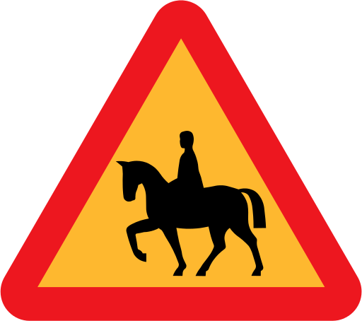 horse rider roadsign