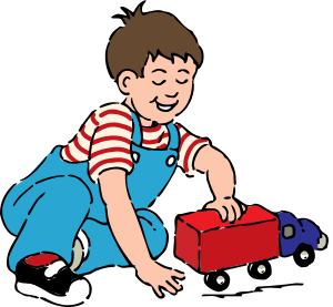 boy playing with toy truck