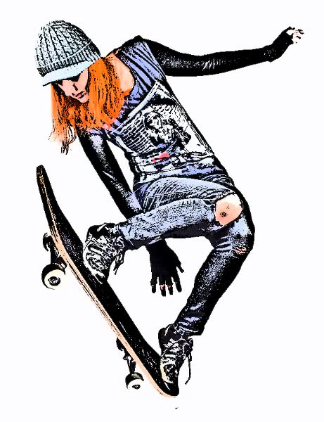 Skateboarder girl graphic
