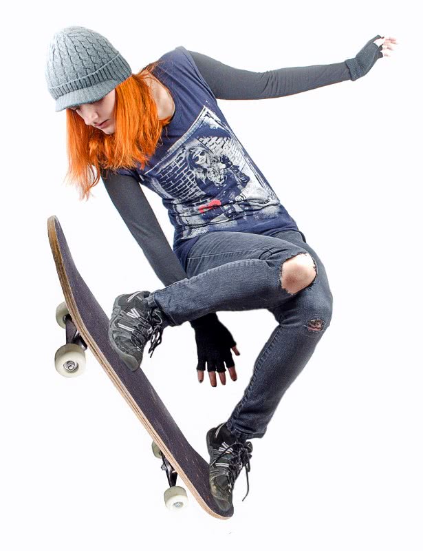 Skateboarder girl photo