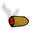 lit cigar stub