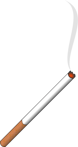 lit cigarette with smoke
