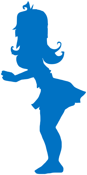 cheerleader silhouette blue