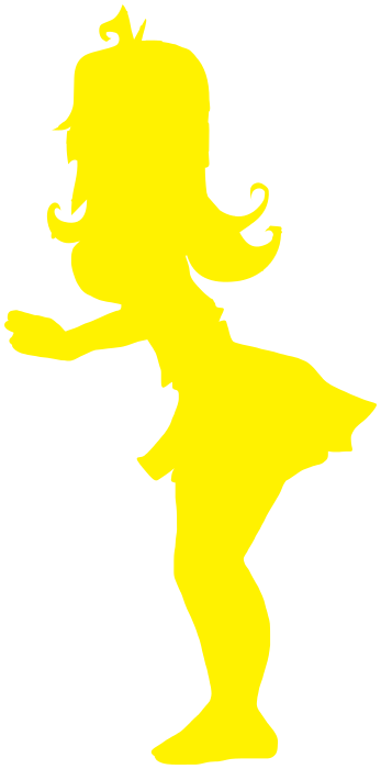 cheerleader silhouette yellow
