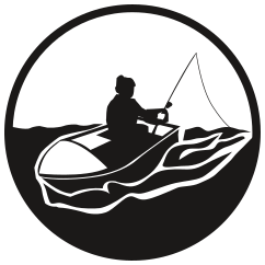 fishing in boat icon