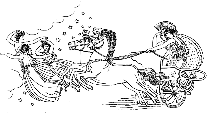 Juno and Minerva ride to assist the Greeks