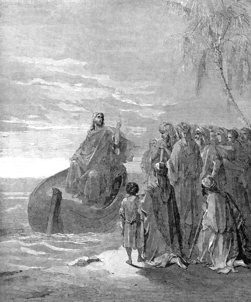 Jesus teaching by the sea