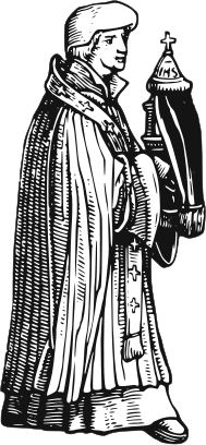 medieval priest with sacrament