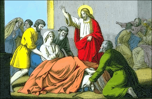 Jesus Christ healing the sick from palsy