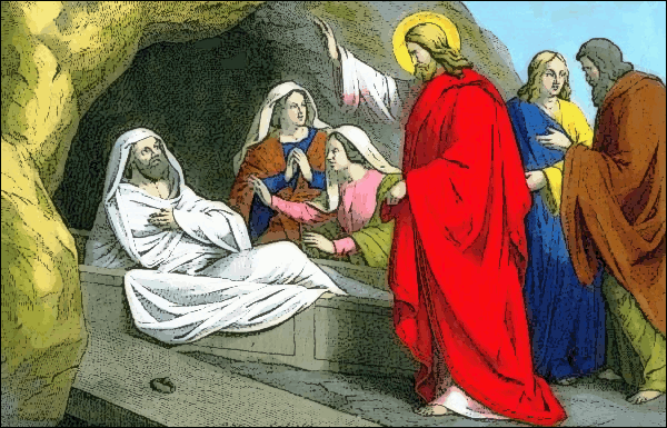 Jesus Christ raising Lazarus