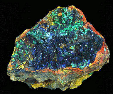 Azurite crystals w Malachite