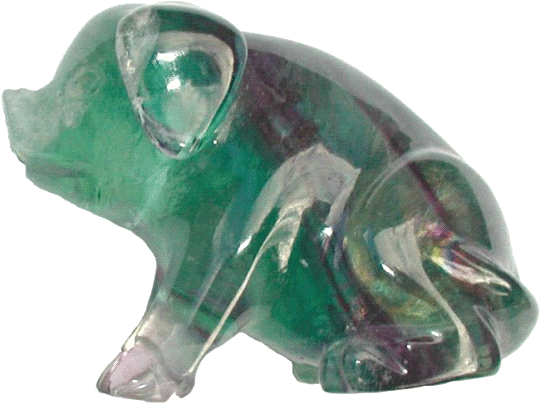 Fluorite  pig carving