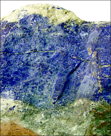 Lazurite  vein in Marble matrix with Pyrite