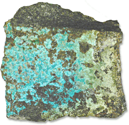 Mcguinnessite  thin incrustation on Basalt