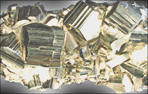 Pyrite  striated pyritohedrons