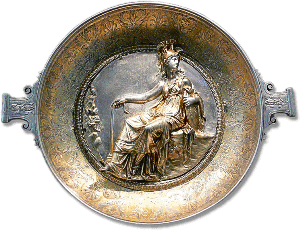 silver plate Roman Athena