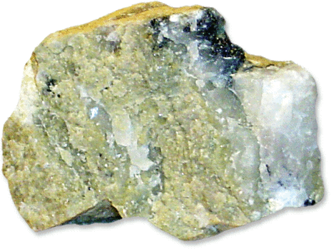 Tetradymite  with Bismuthinite in Quartz  Bismuth Tellurium sulfide