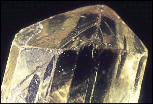 Topaz tip of crystal