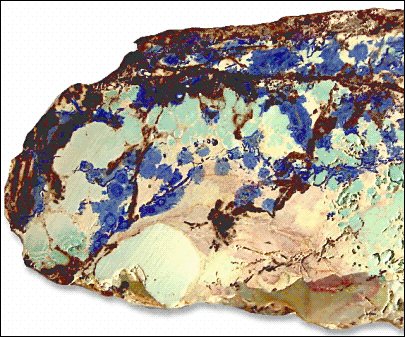 Turquois  With Azurite  cut