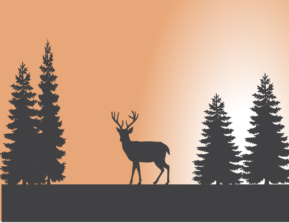 deer forest silhouette