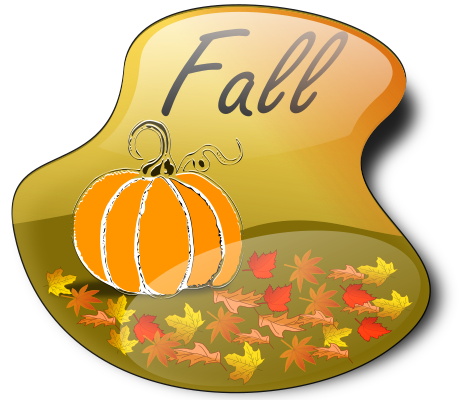 fall scene leaves pumpkin