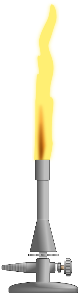 Bunsen burner flame yellow