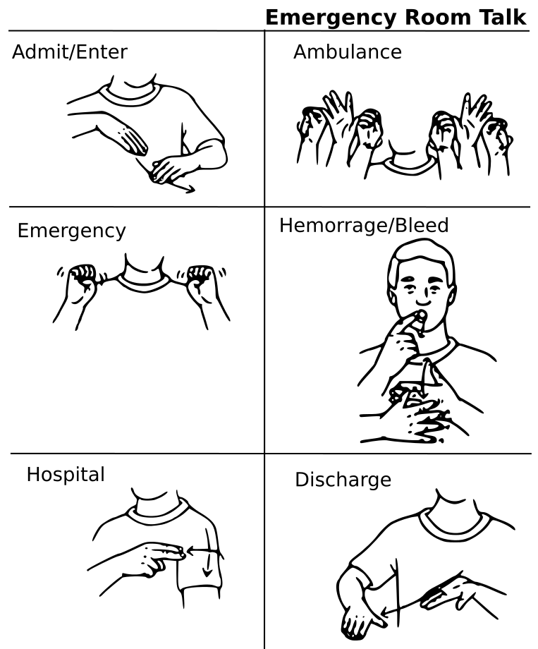 Emergency Sign Language Chart