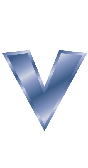 blue steel letter v
