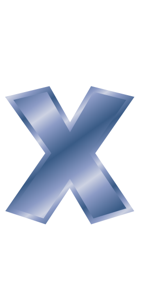 blue steel letter x